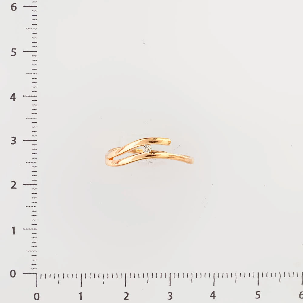 Кольцо с бриллиантом из красного золота 585 пробы