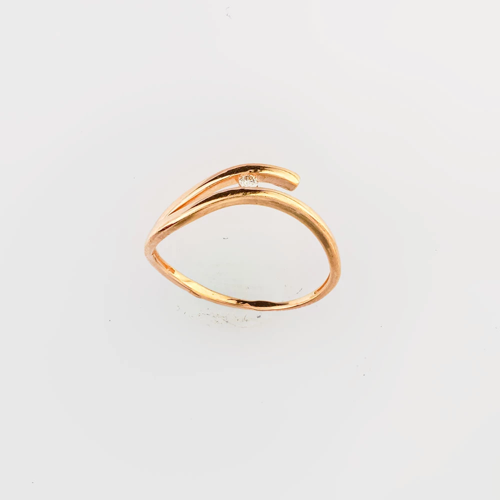 Кольцо с бриллиантом из красного золота 585 пробы