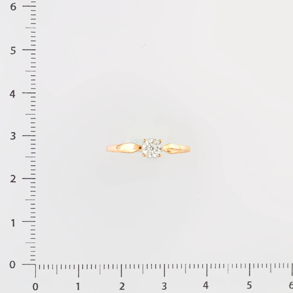 Кольцо с бриллиантом из красного золота 585 пробы