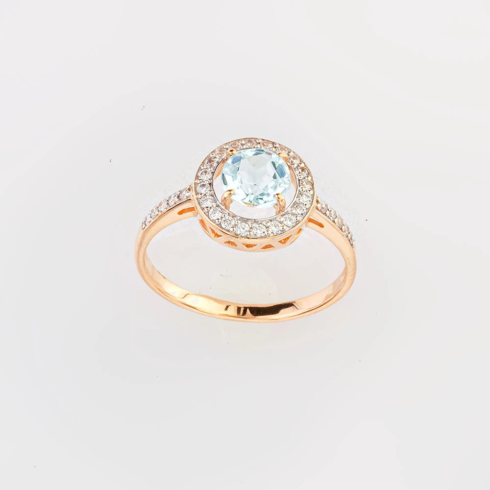 Кольцо с топазом из красного золота 585 пробы Кольцо с топазом из красного золота 585 пробы