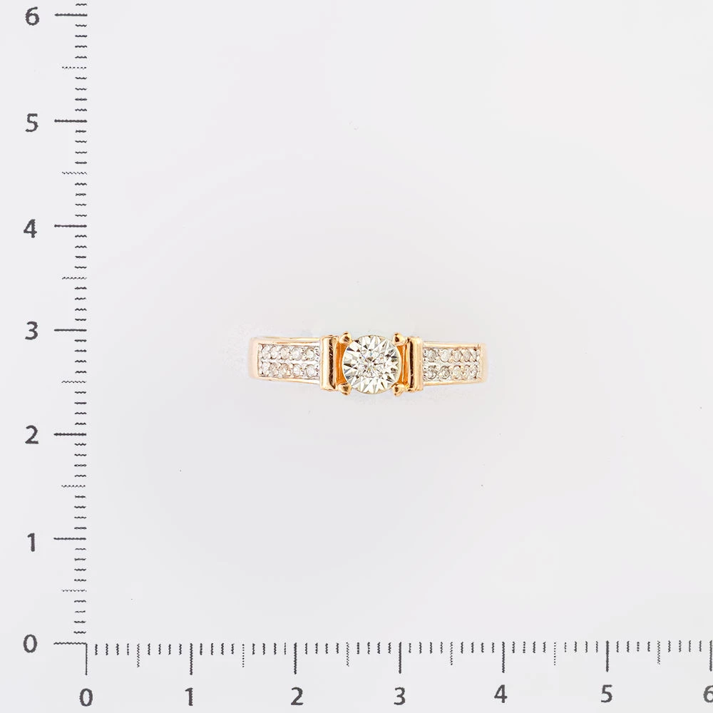 Кольцо с бриллиантом из красного золота 585 пробы