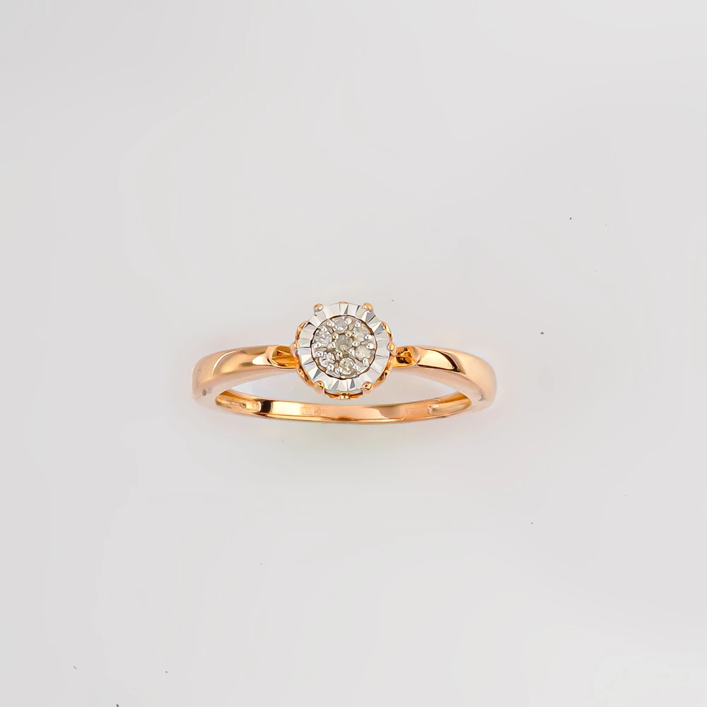 Кольцо с бриллиантом из красного золота 585 пробы