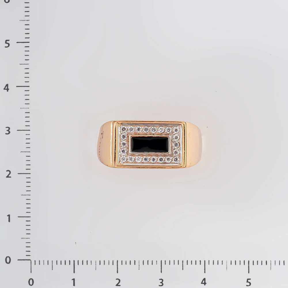 Кольцо с фианитом из красного золота 585 пробы