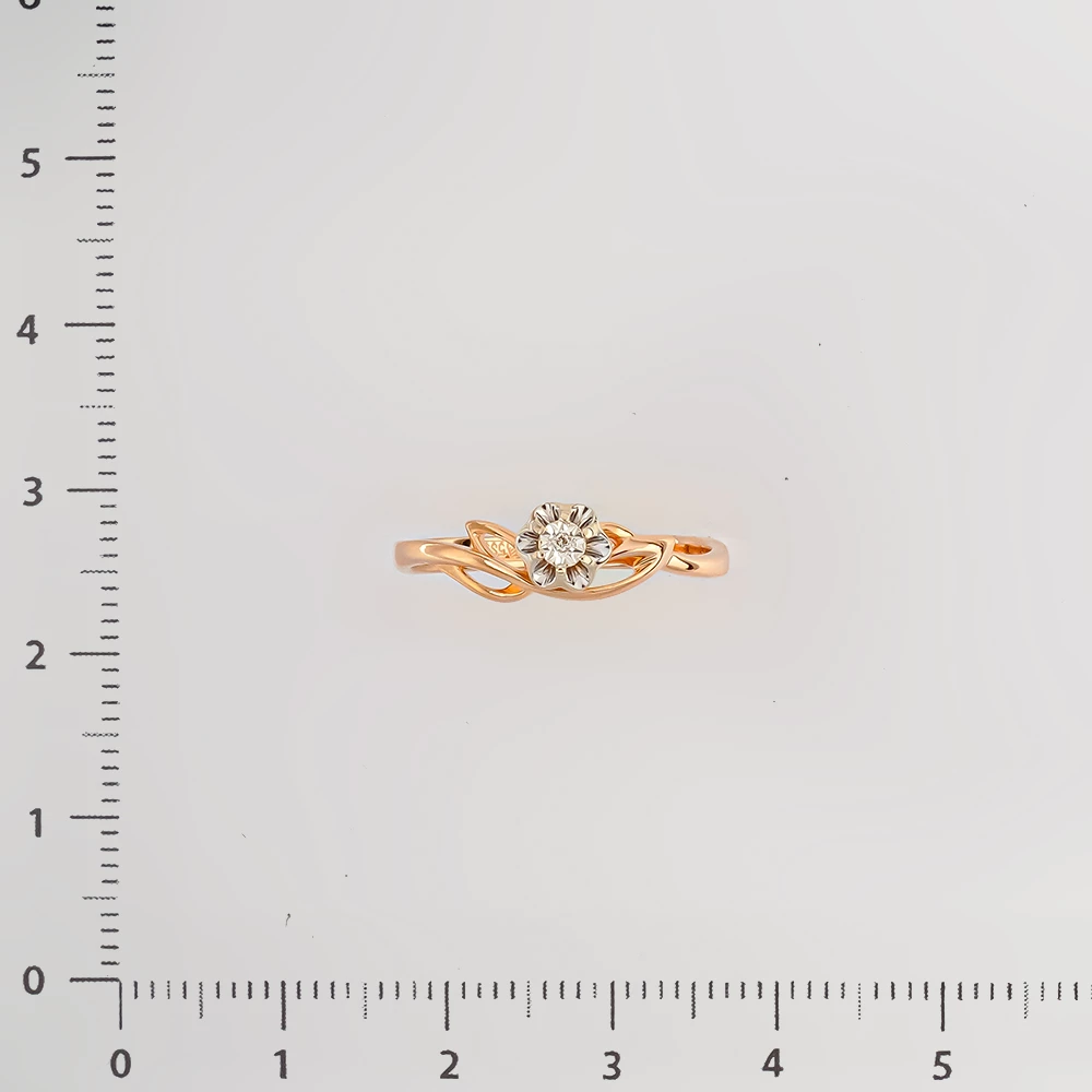 Кольцо с бриллиантом из красного золота 585 пробы