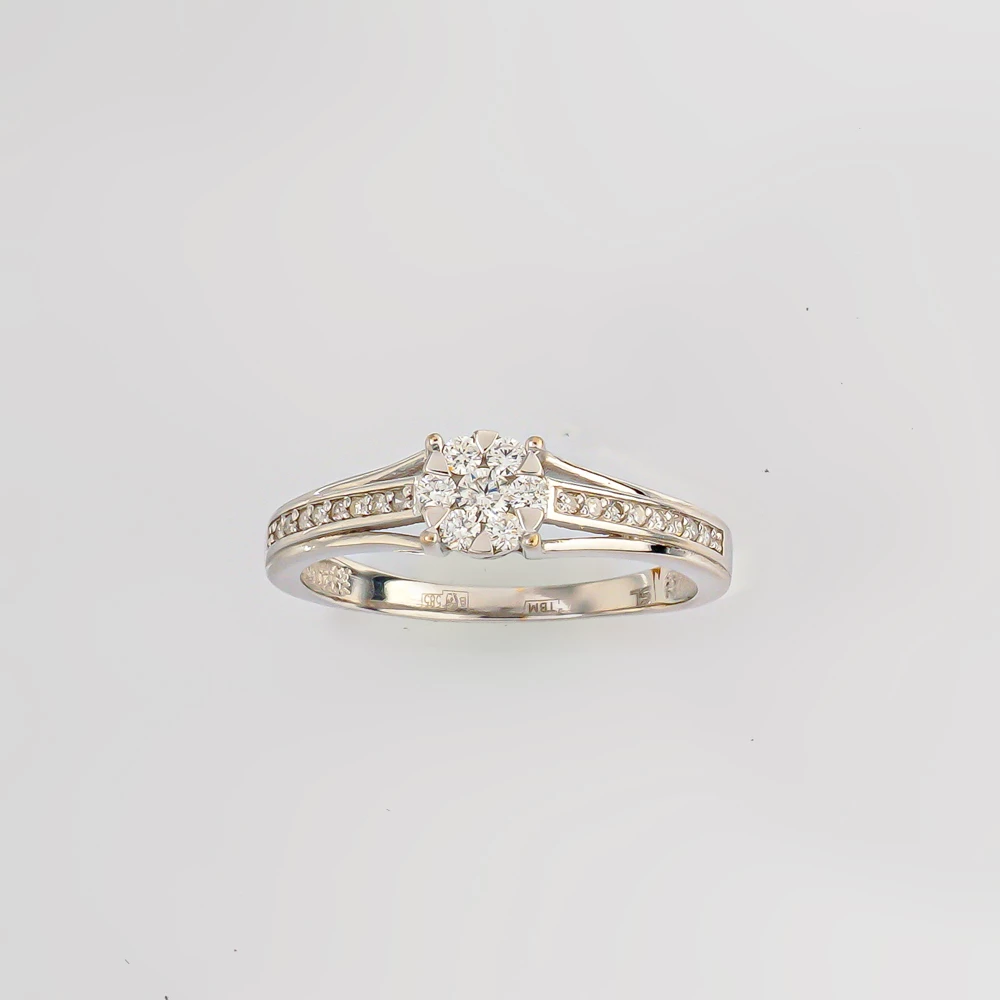 Кольцо с бриллиантом из белого золота 585 пробы