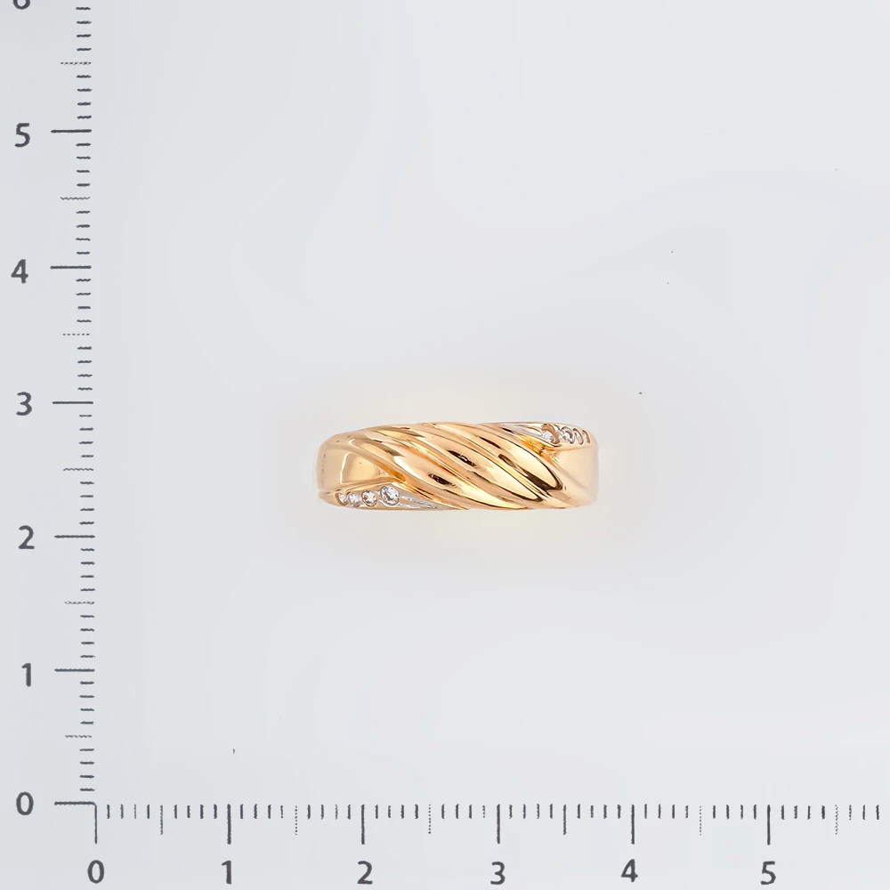 Кольцо с фианитом из красного золота 585 пробы