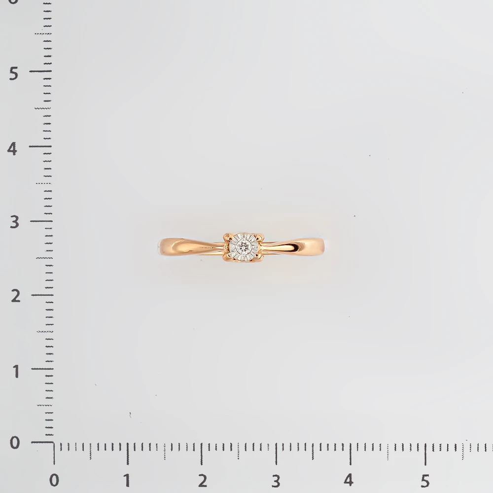 Кольцо с бриллиантом из красного золота 585 пробы