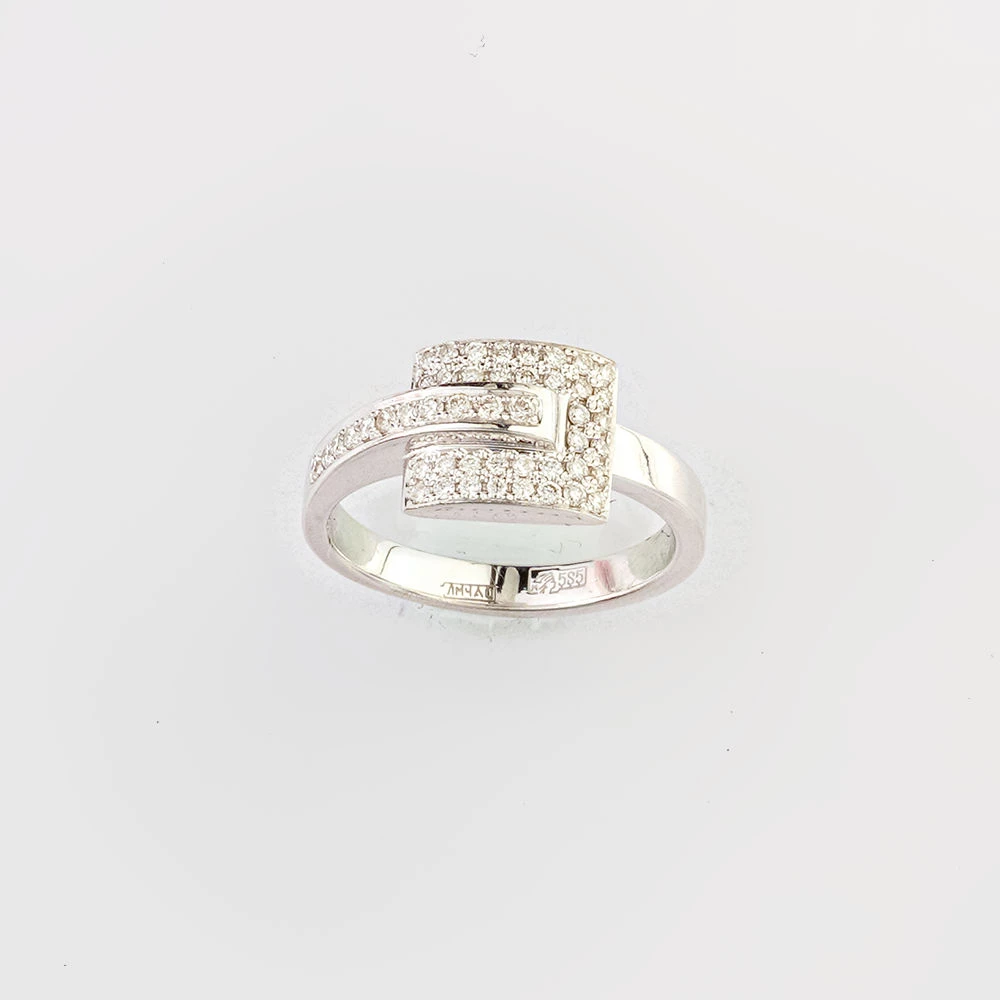 Кольцо с бриллиантом из белого золота 585 пробы