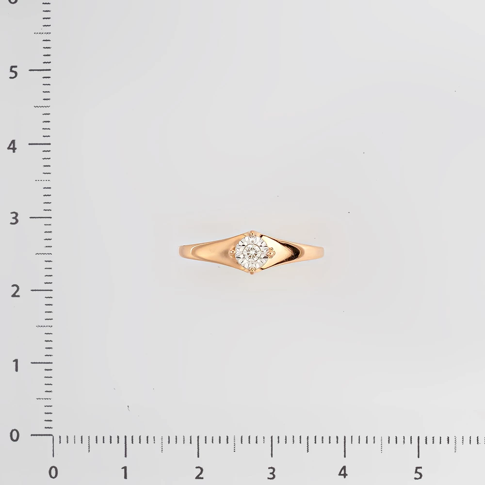 Кольцо с бриллиантом из красного золота 585 пробы