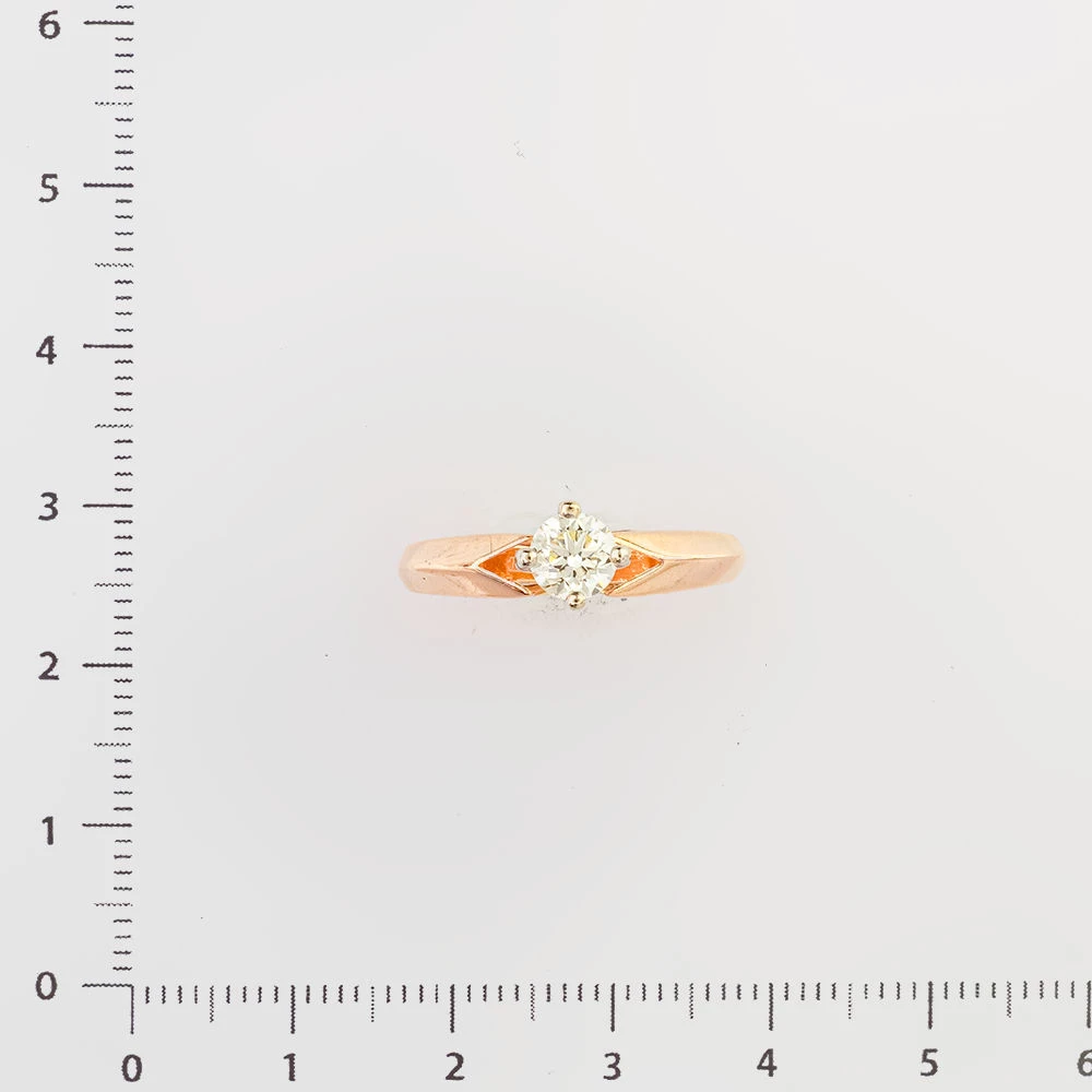 Кольцо с бриллиантом из красного золота 585 пробы