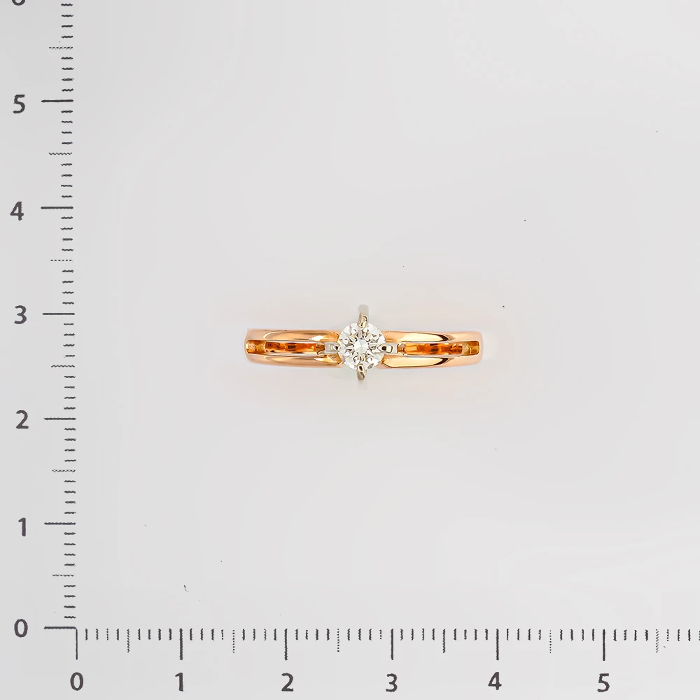 Кольцо с бриллиантом из красного золота 585 пробы