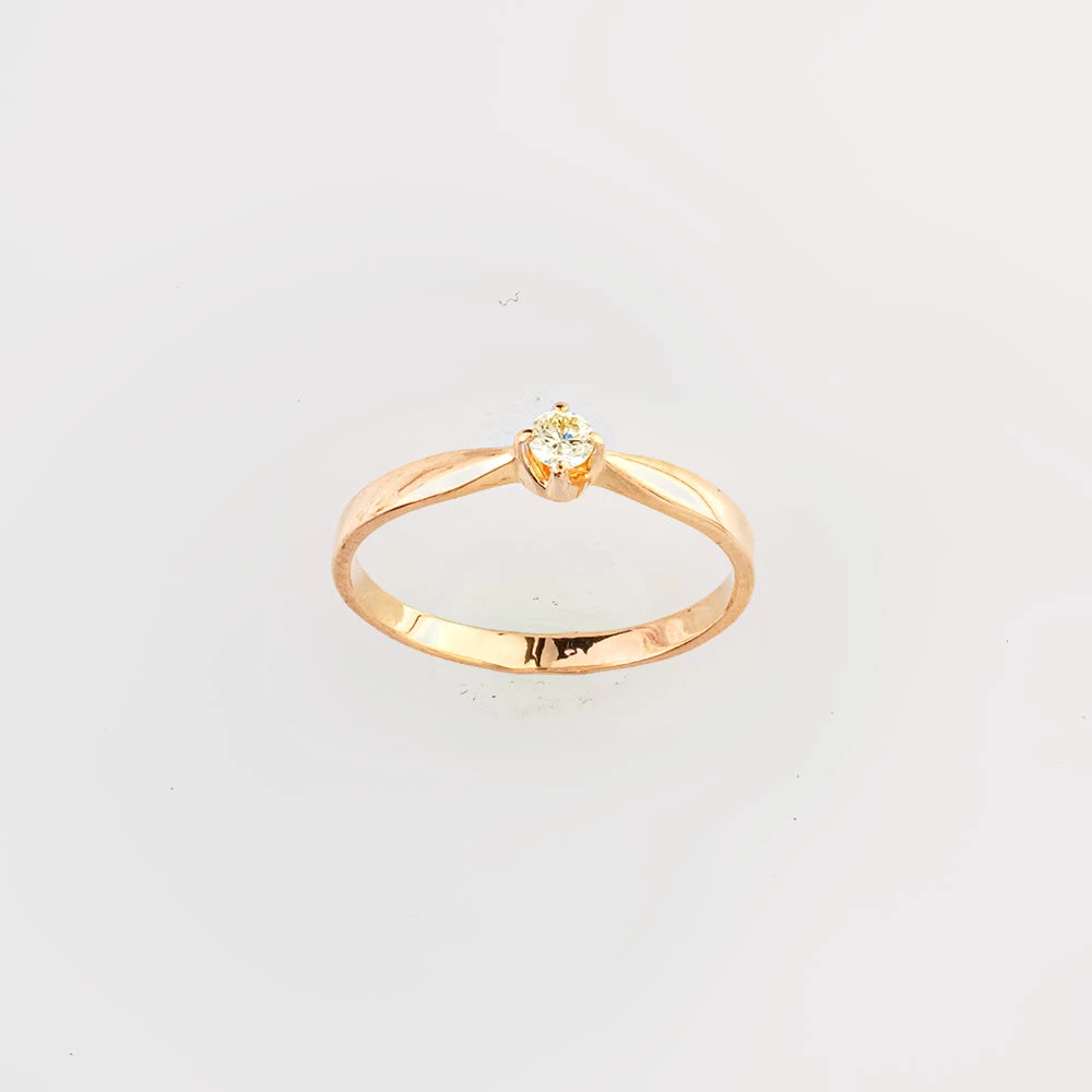 Кольцо с бриллиантом из красного золота 585 пробы