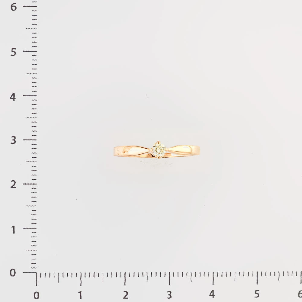 Кольцо с бриллиантом из красного золота 585 пробы