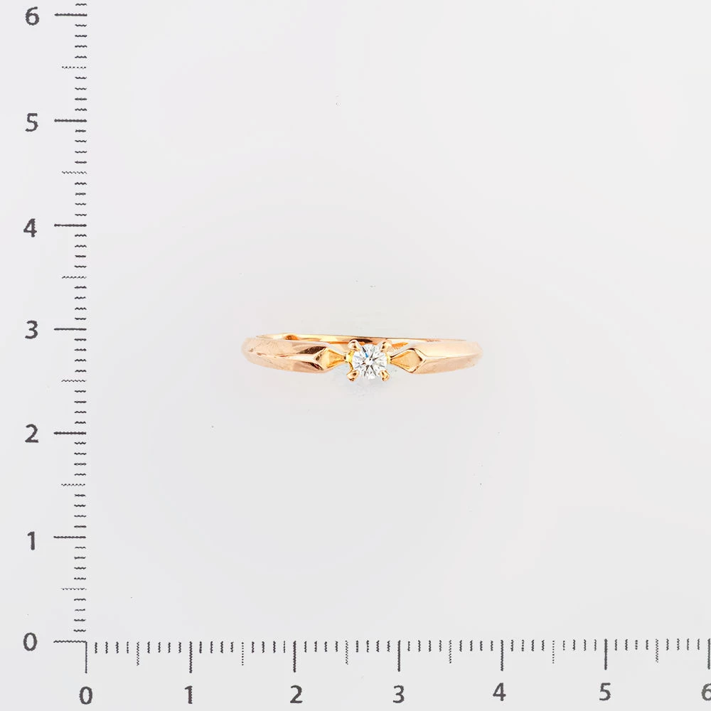 Кольцо с бриллиантом из красного золота 585 пробы