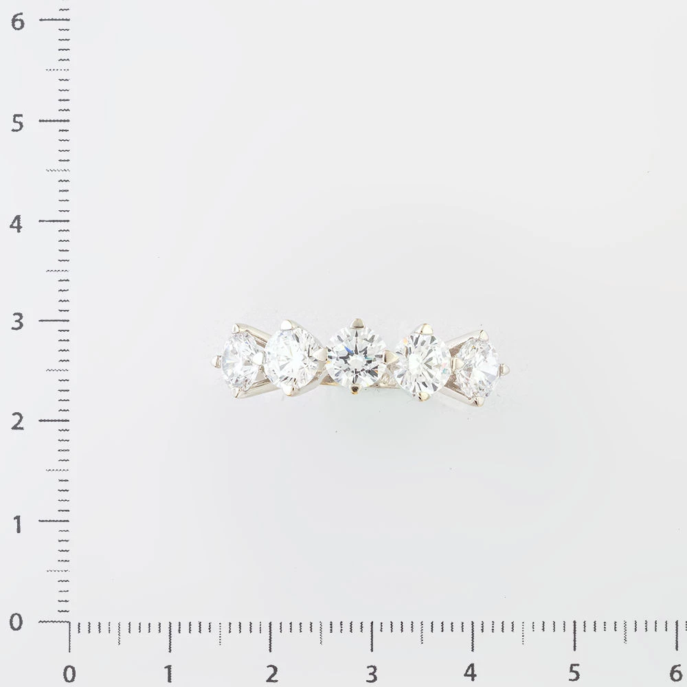 Кольцо с фианитом из белого золота 585 пробы