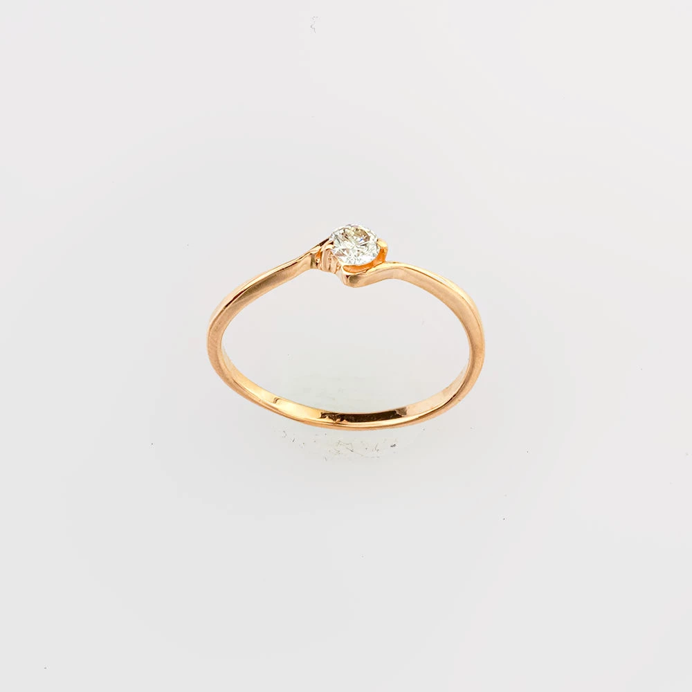 Кольцо с бриллиантом из красного золота 585 пробы