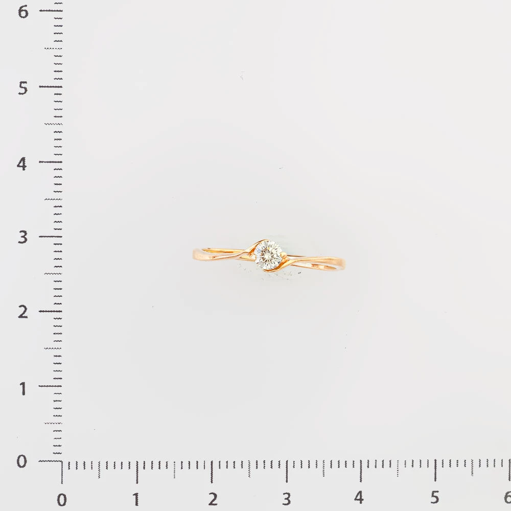 Кольцо с бриллиантом из красного золота 585 пробы