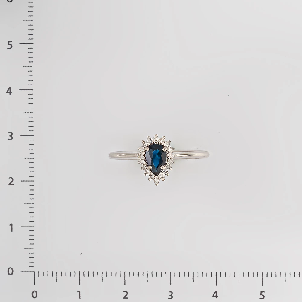 Кольцо с сапфиром из белого золота 375 пробы