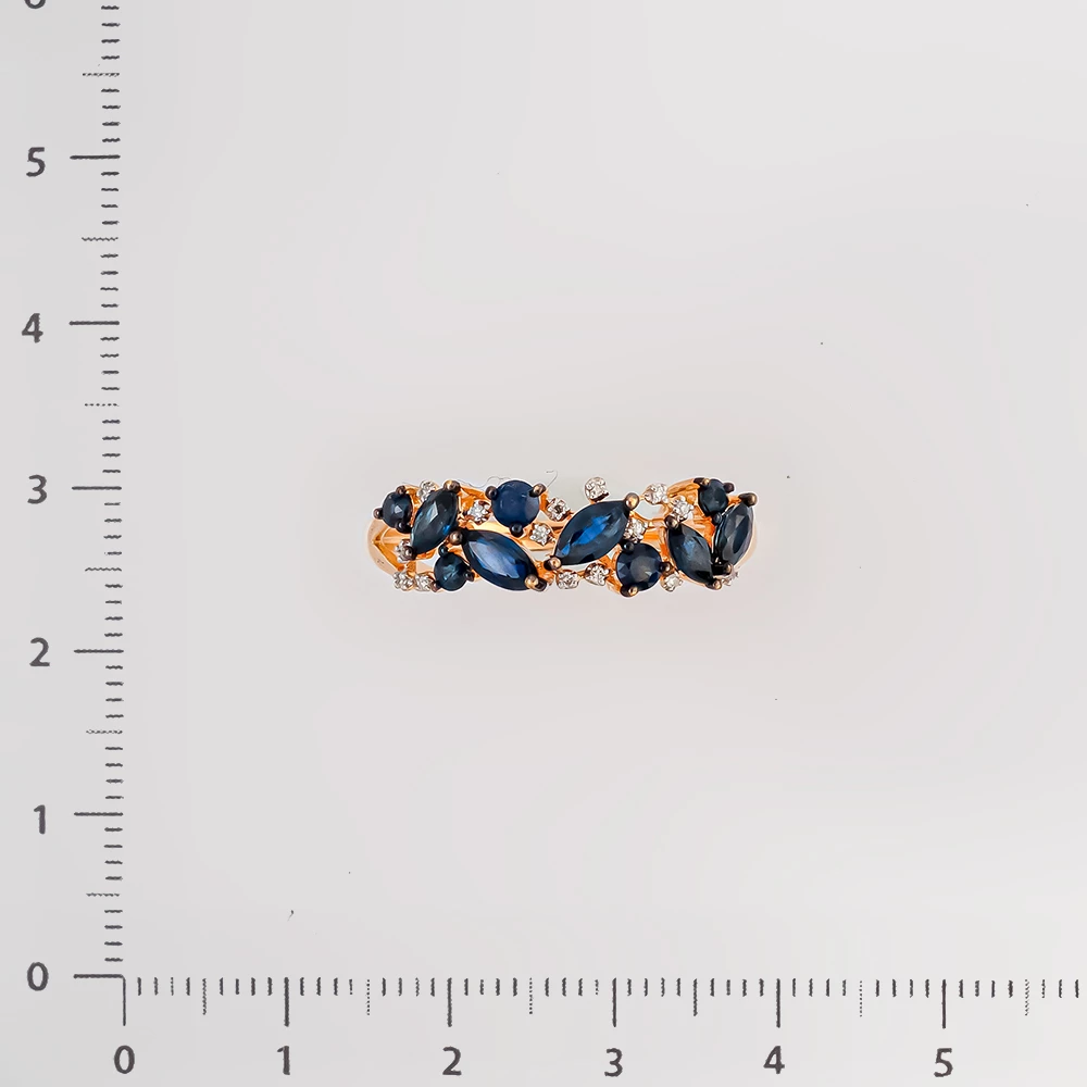 Кольцо с сапфиром из красного золота 585 пробы