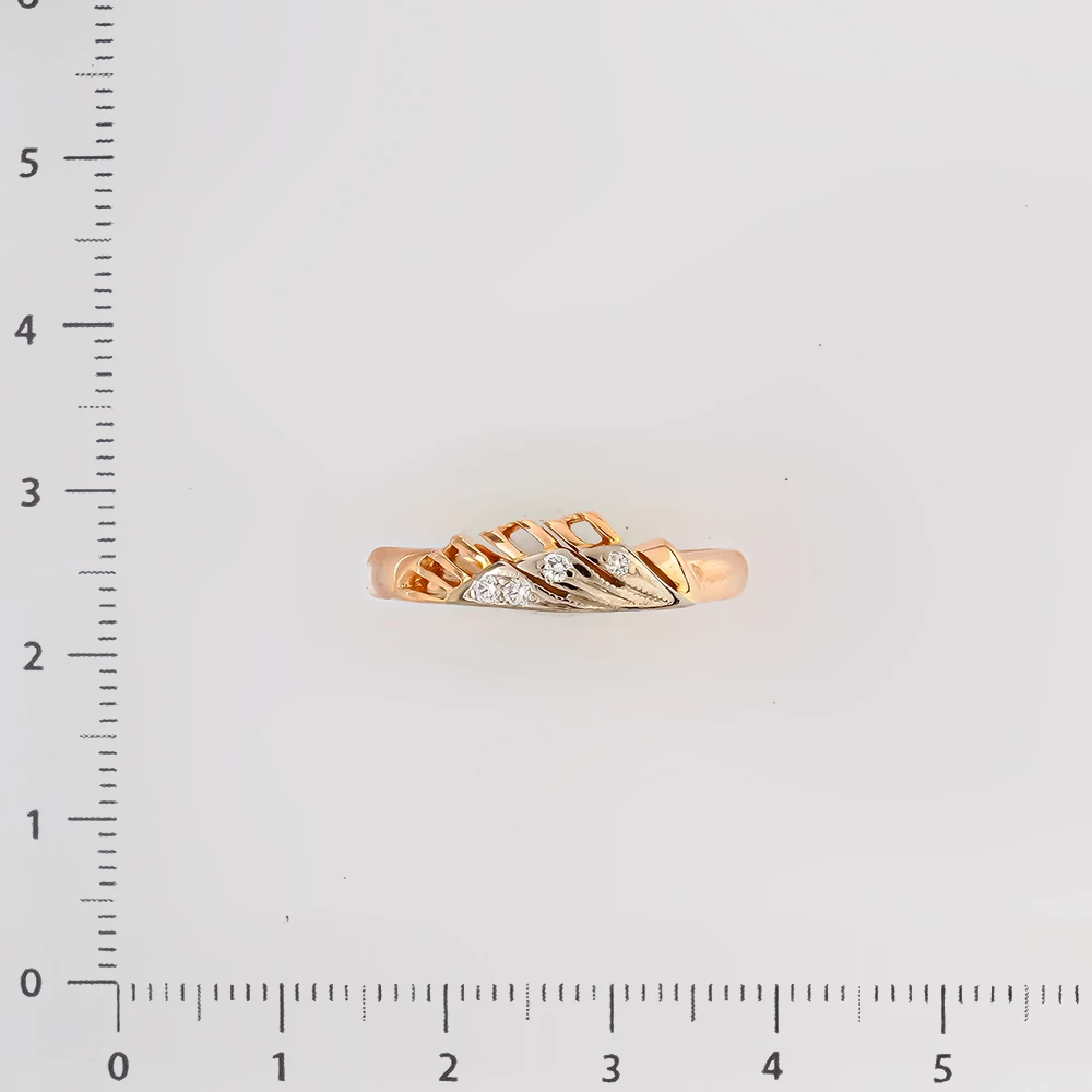 Кольцо с бриллиантом из красного золота 585 пробы