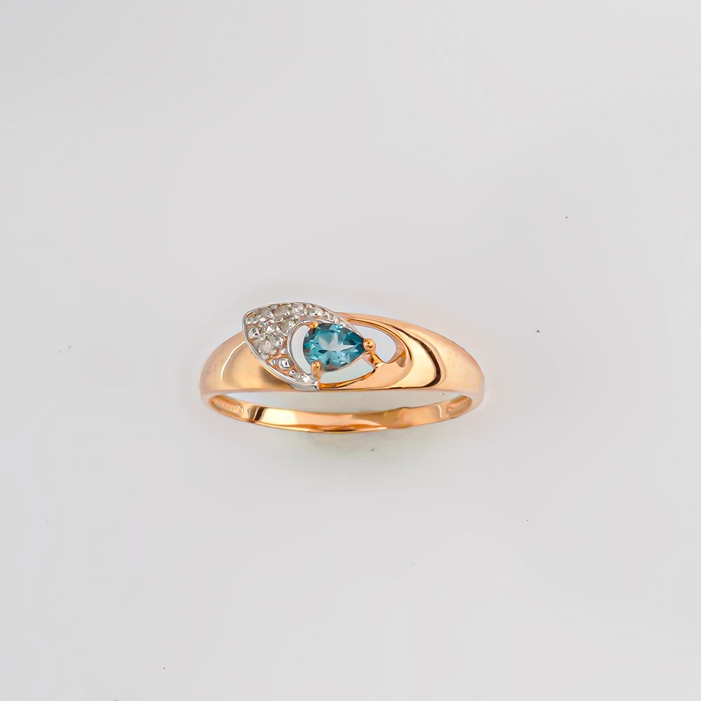 Кольцо с бриллиантом из красного золота 375 пробы