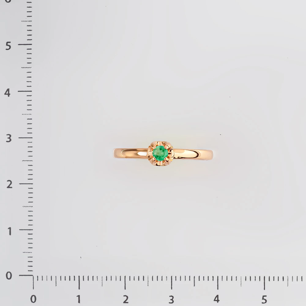 Кольцо с изумрудом из красного золота 585 пробы