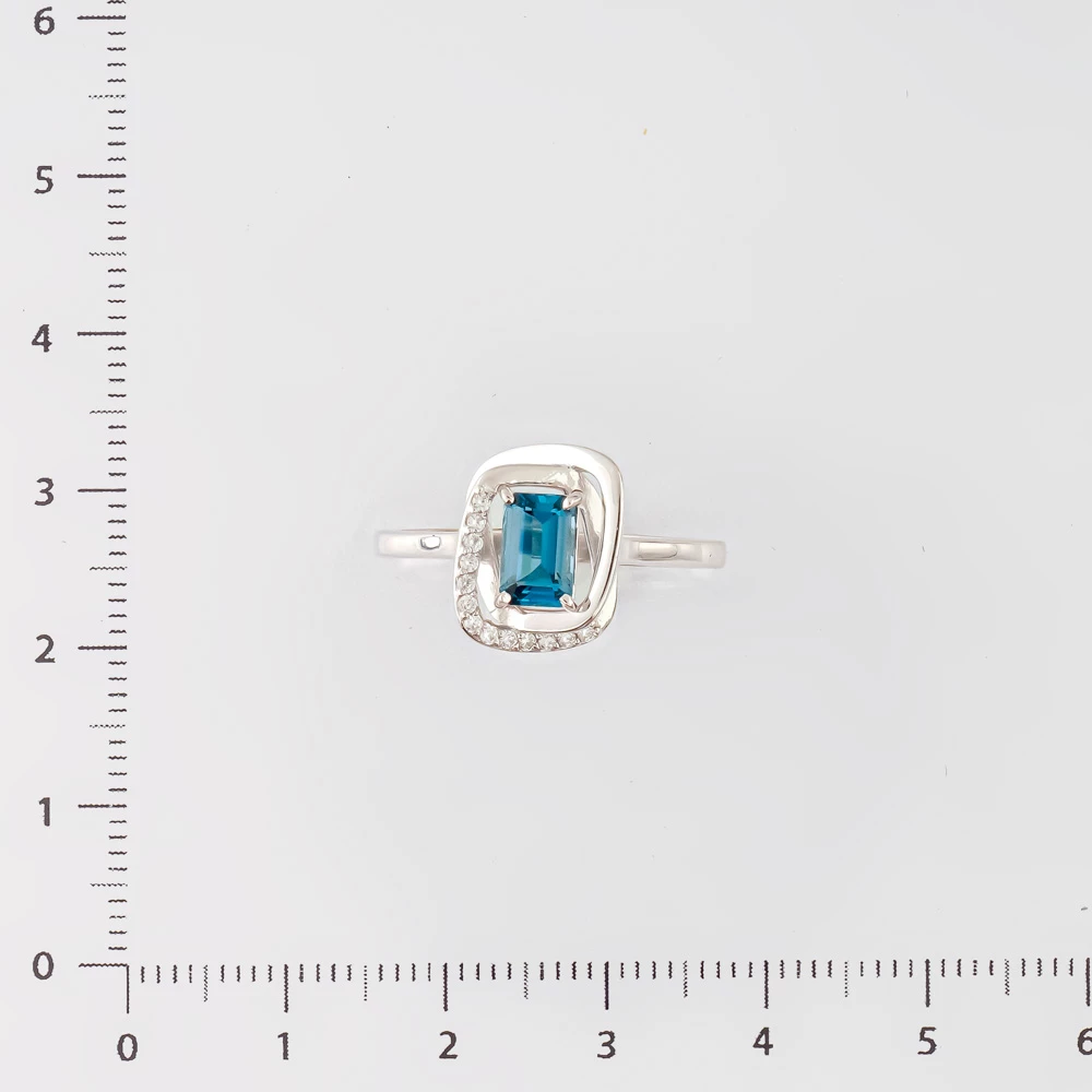 Кольцо с топазом лондон из белого золота 585 пробы