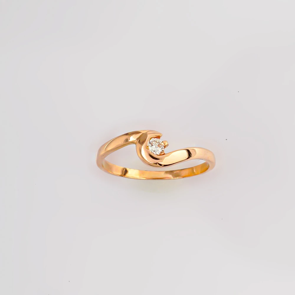 Кольцо с бриллиантом из красного золота 585 пробы