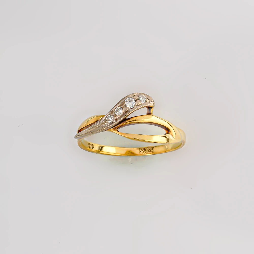 Кольцо с бриллиантом из желтого золота 585 пробы