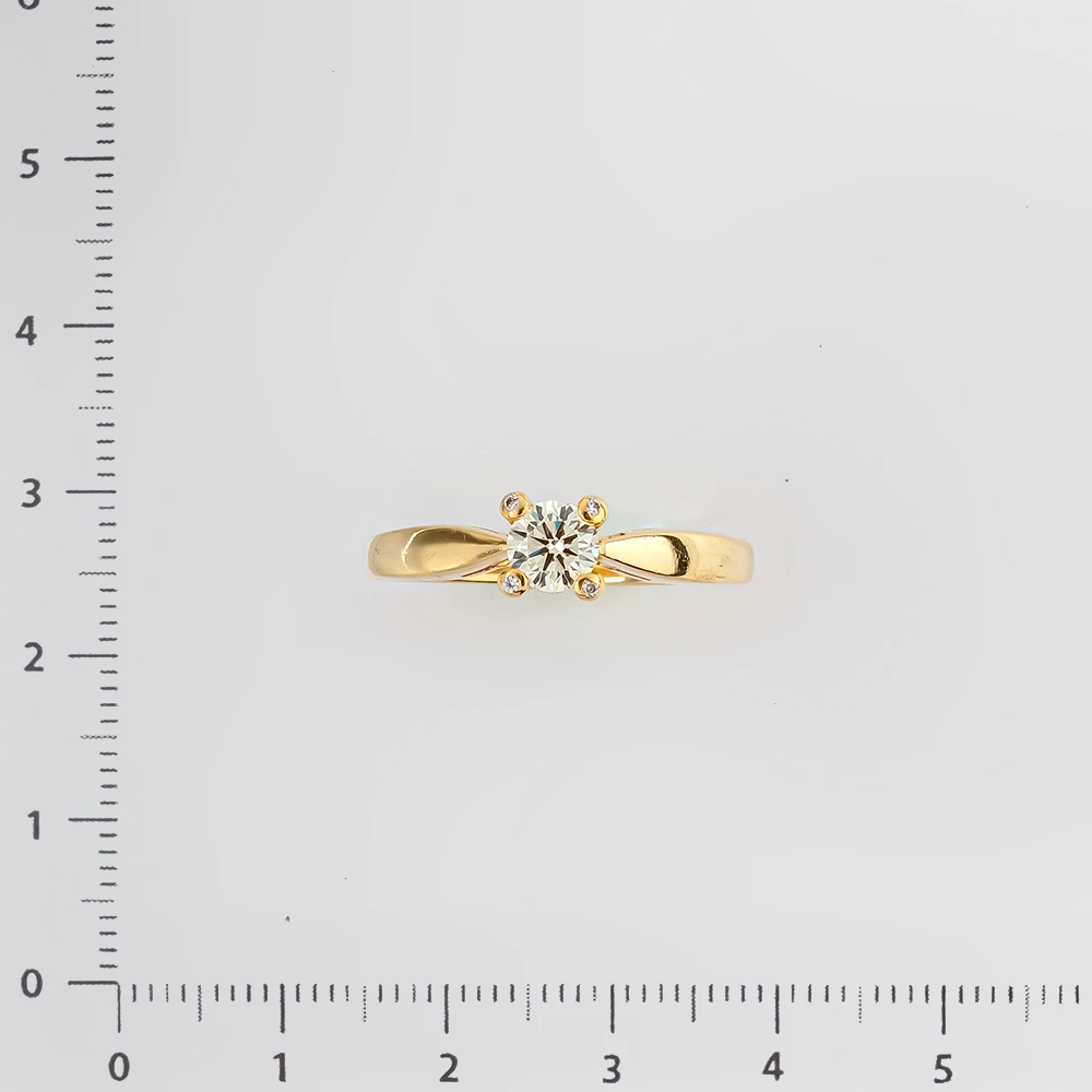 Кольцо с бриллиантом из желтого золота 585 пробы