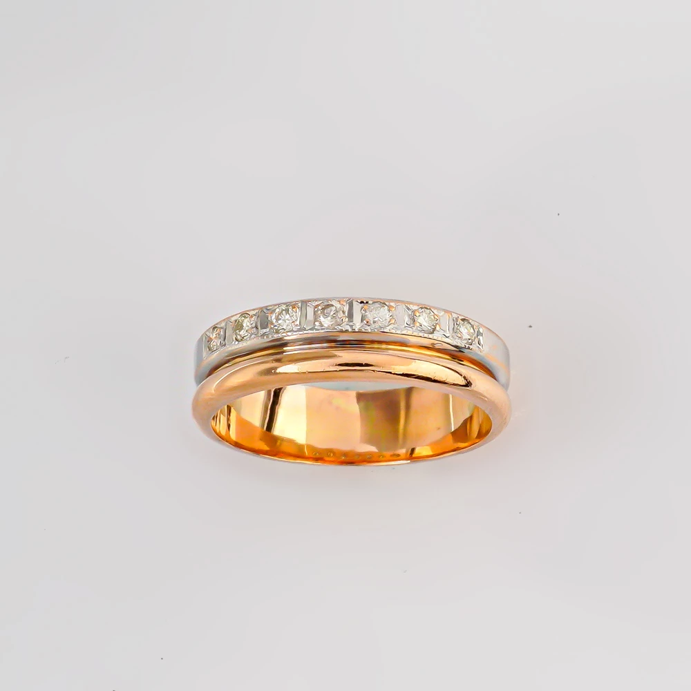 Кольцо с бриллиантом из красного золота 585 пробы