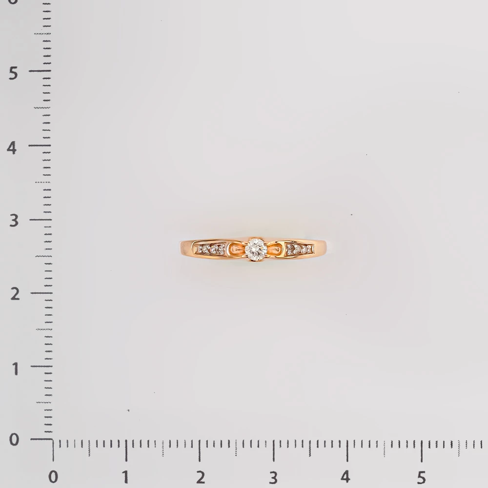 Кольцо с бриллиантом из красного золота 585 пробы