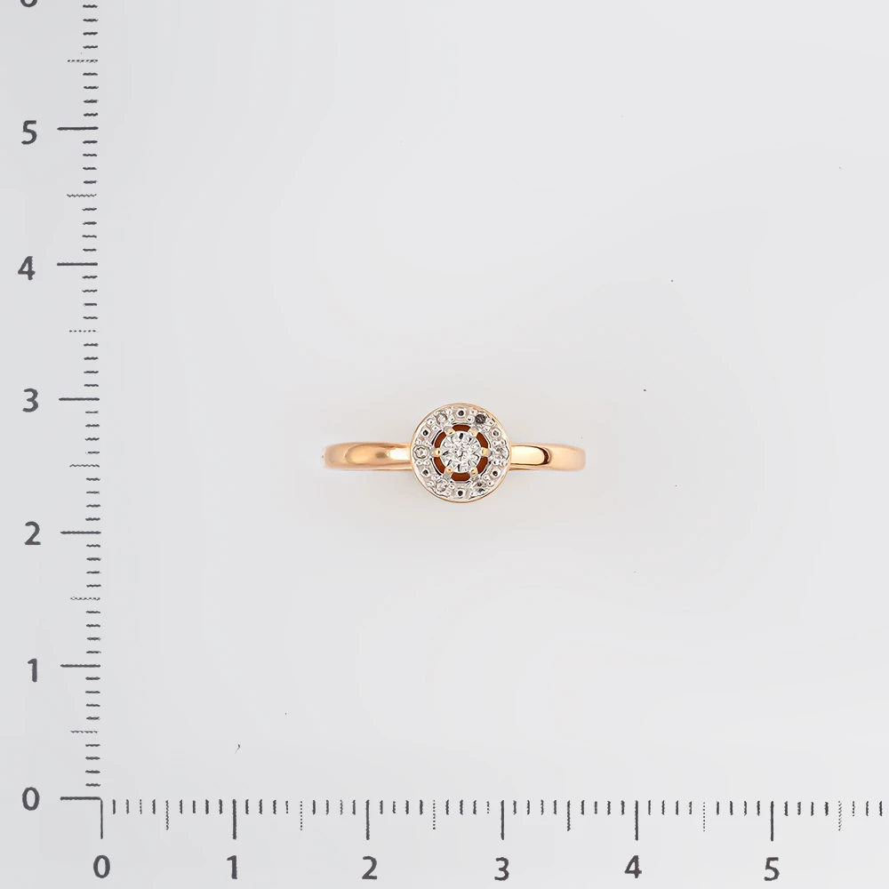 Кольцо с бриллиантом из красного золота 585 пробы