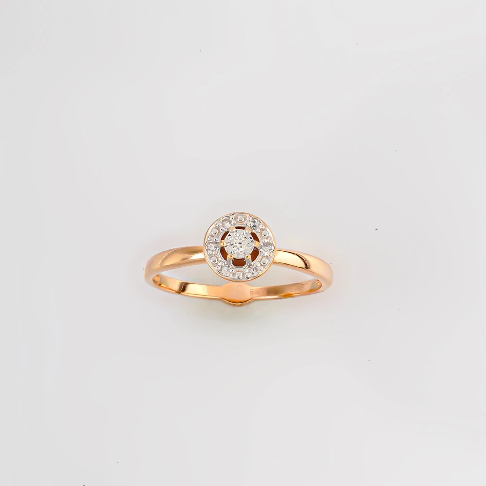 Кольцо с бриллиантом из красного золота 585 пробы