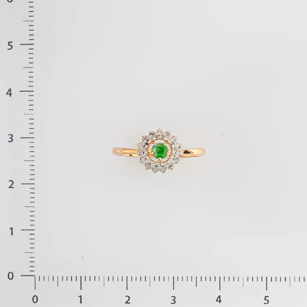 Кольцо с изумрудом из красного золота 585 пробы