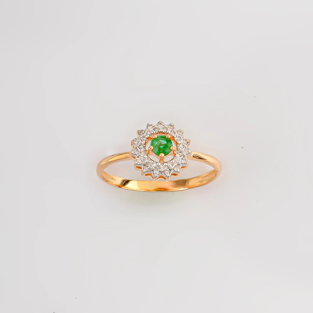 Кольцо с изумрудом из красного золота 585 пробы