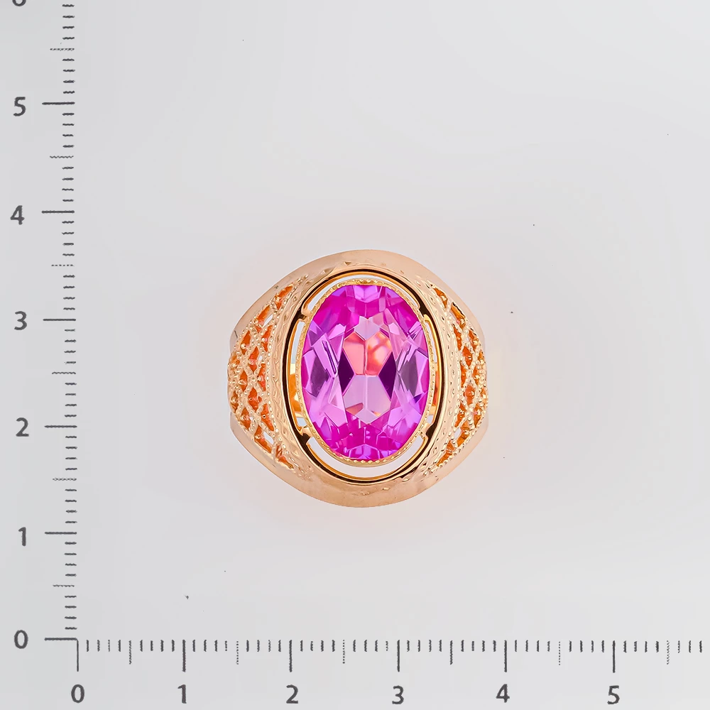 Кольцо с фианитом из красного золота 583 пробы