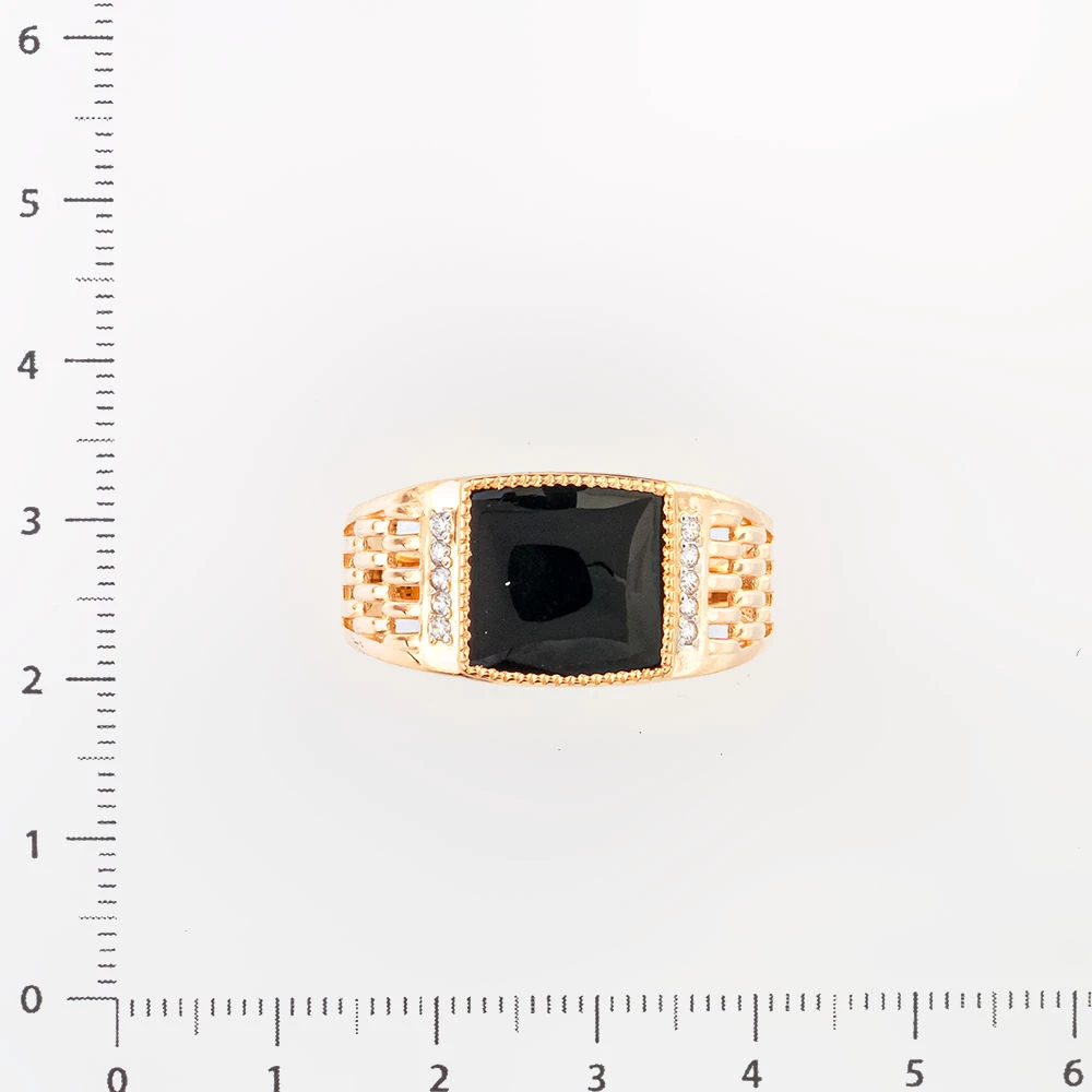 Кольцо с ониксом из красного золота 585 пробы