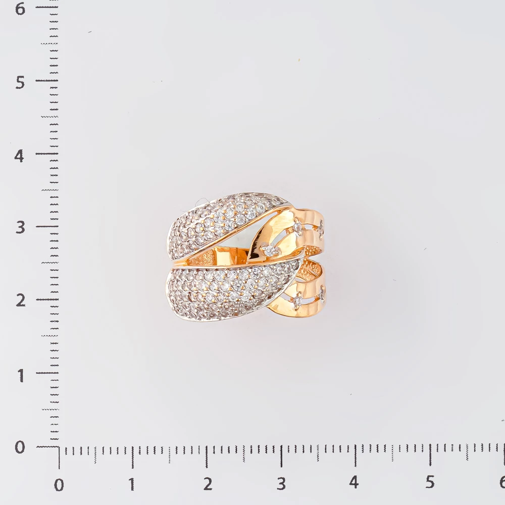 Кольцо с фианитом из красного золота 585 пробы