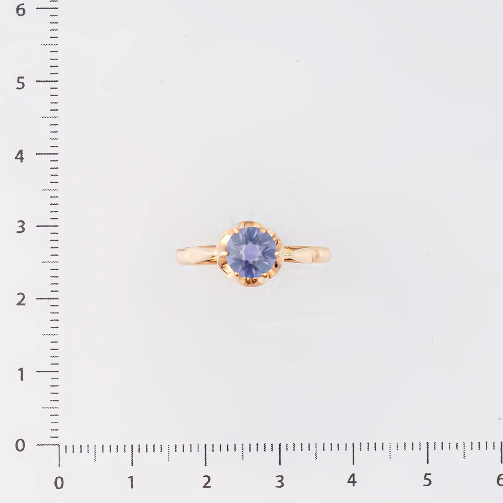 Кольцо с александритом синтетическим из красного золота 583 пробы