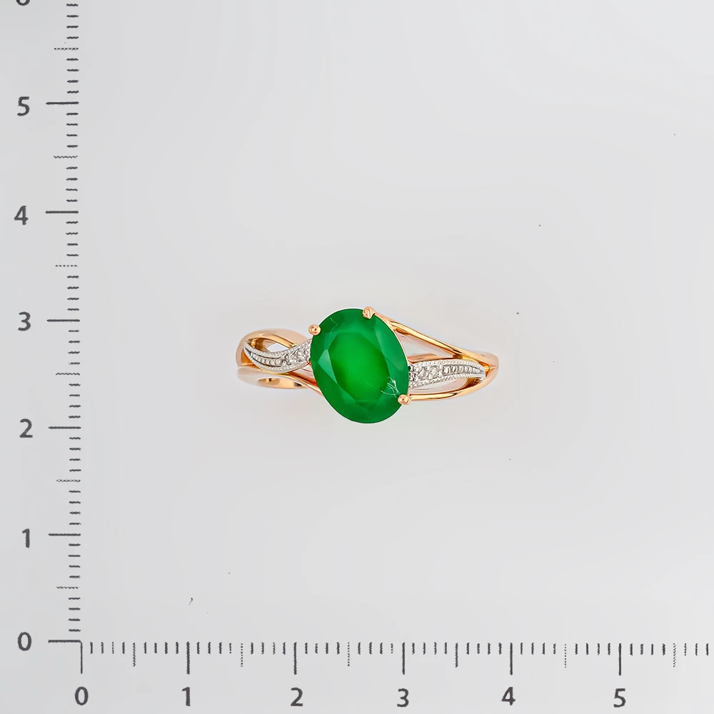 Кольцо с агатом из красного золота 585 пробы