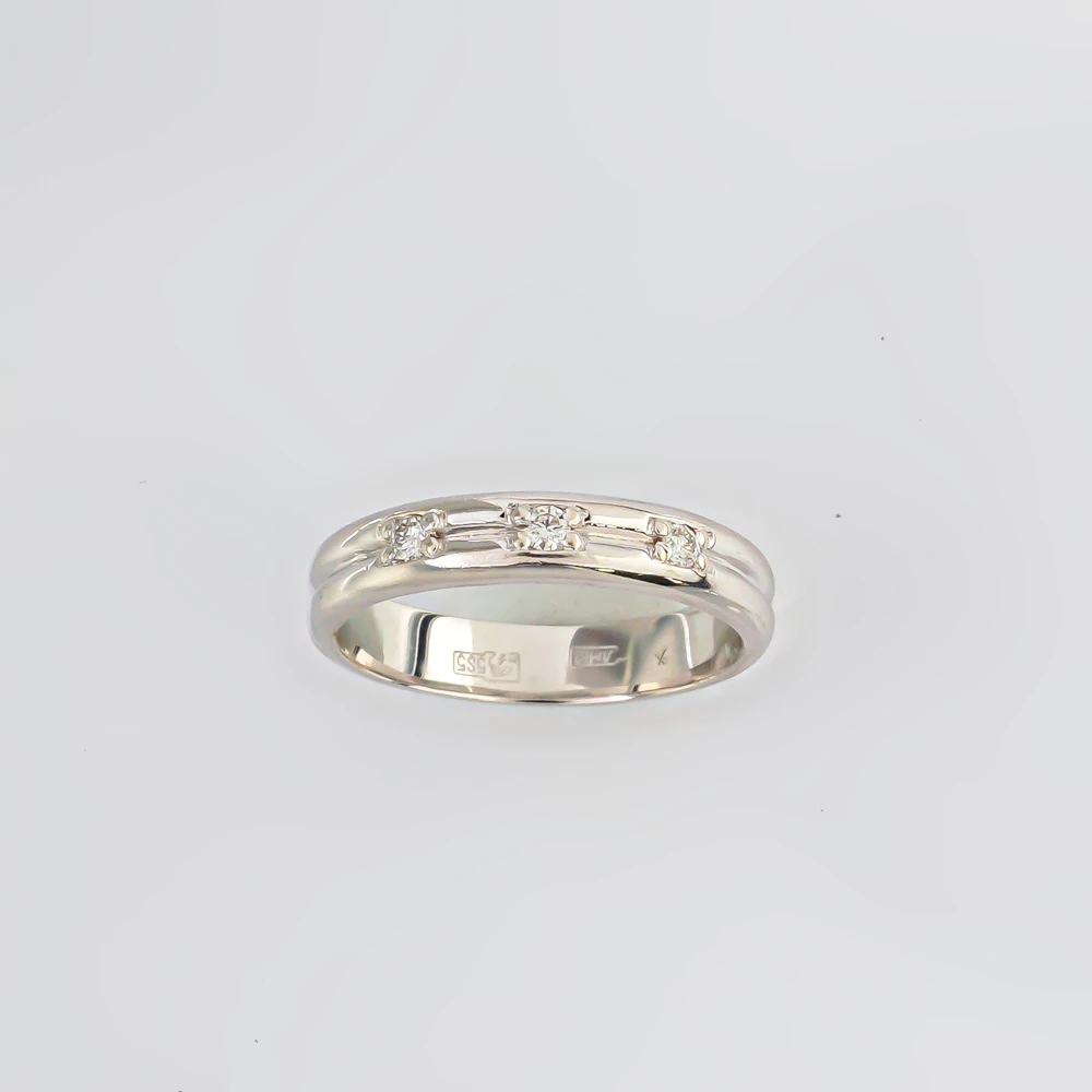 Кольцо с бриллиантом из белого золота 585 пробы