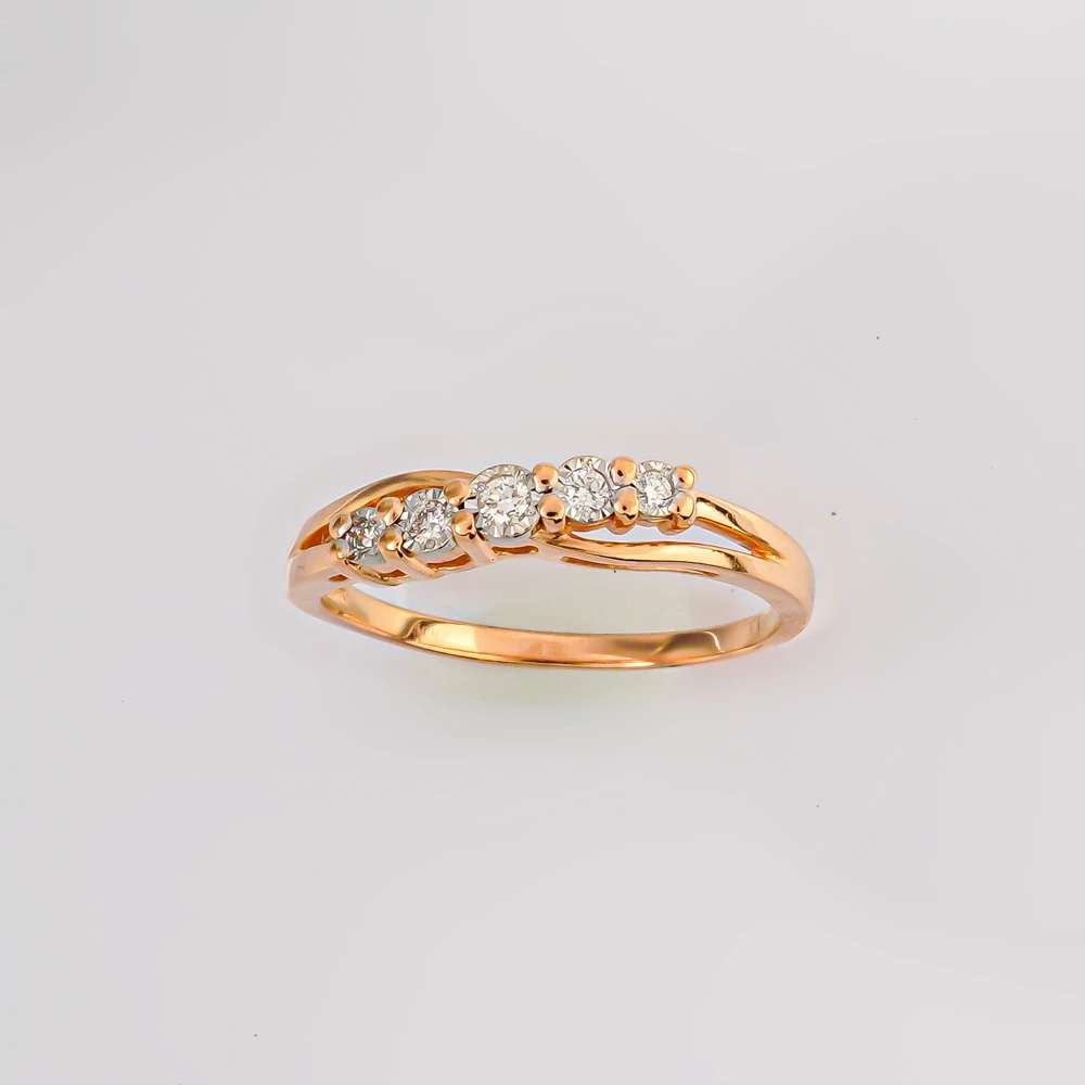 Кольцо с бриллиантом из красного золота 585 пробы