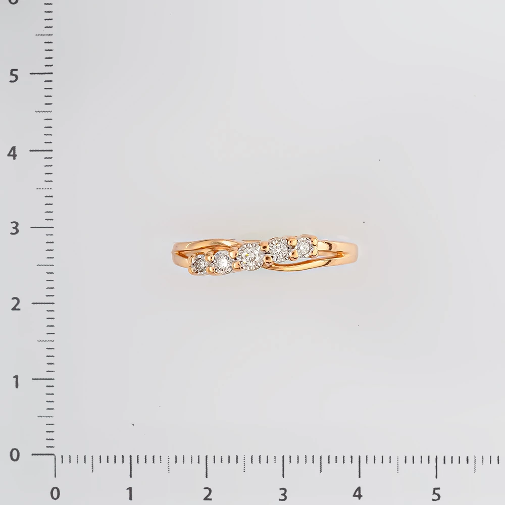 Кольцо с бриллиантом из красного золота 585 пробы