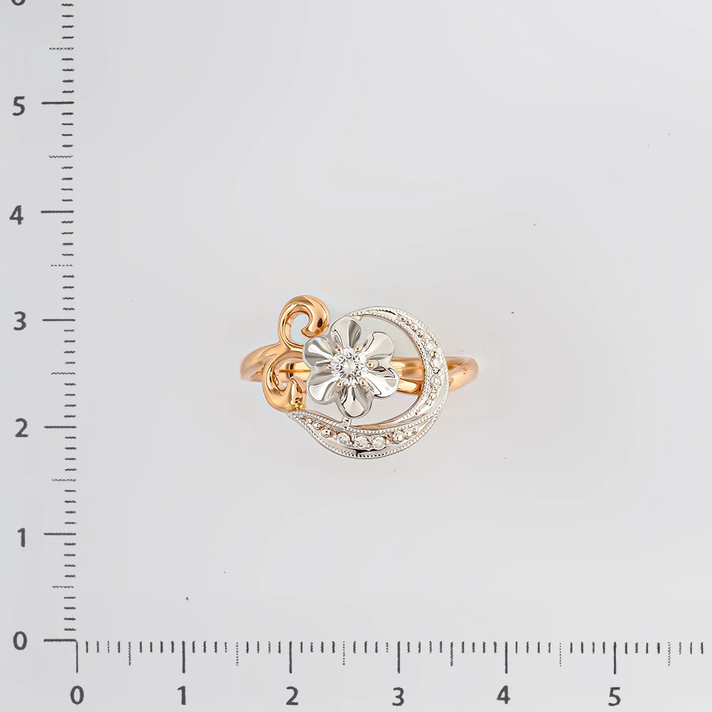 Кольцо с бриллиантом из красного золота 585 пробы