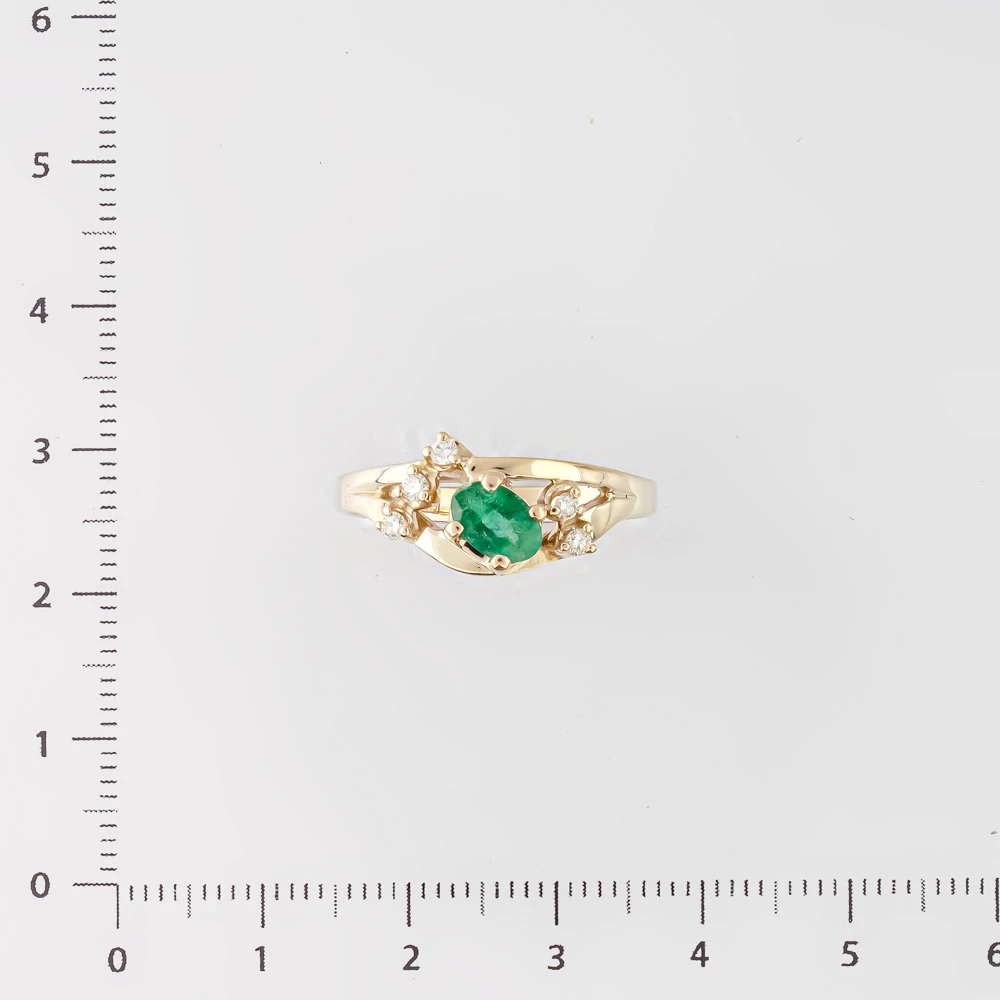 Кольцо с изумрудом из белого золота 585 пробы