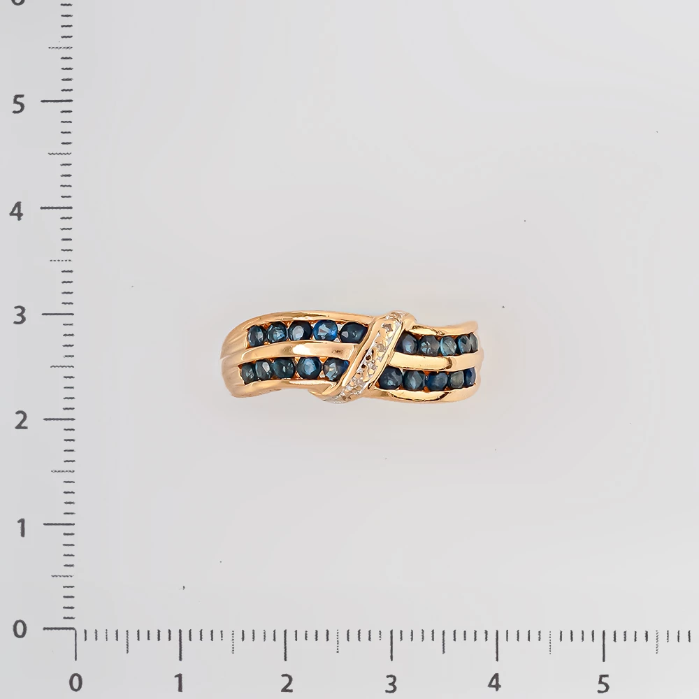 Кольцо с сапфиром из красного золота 585 пробы