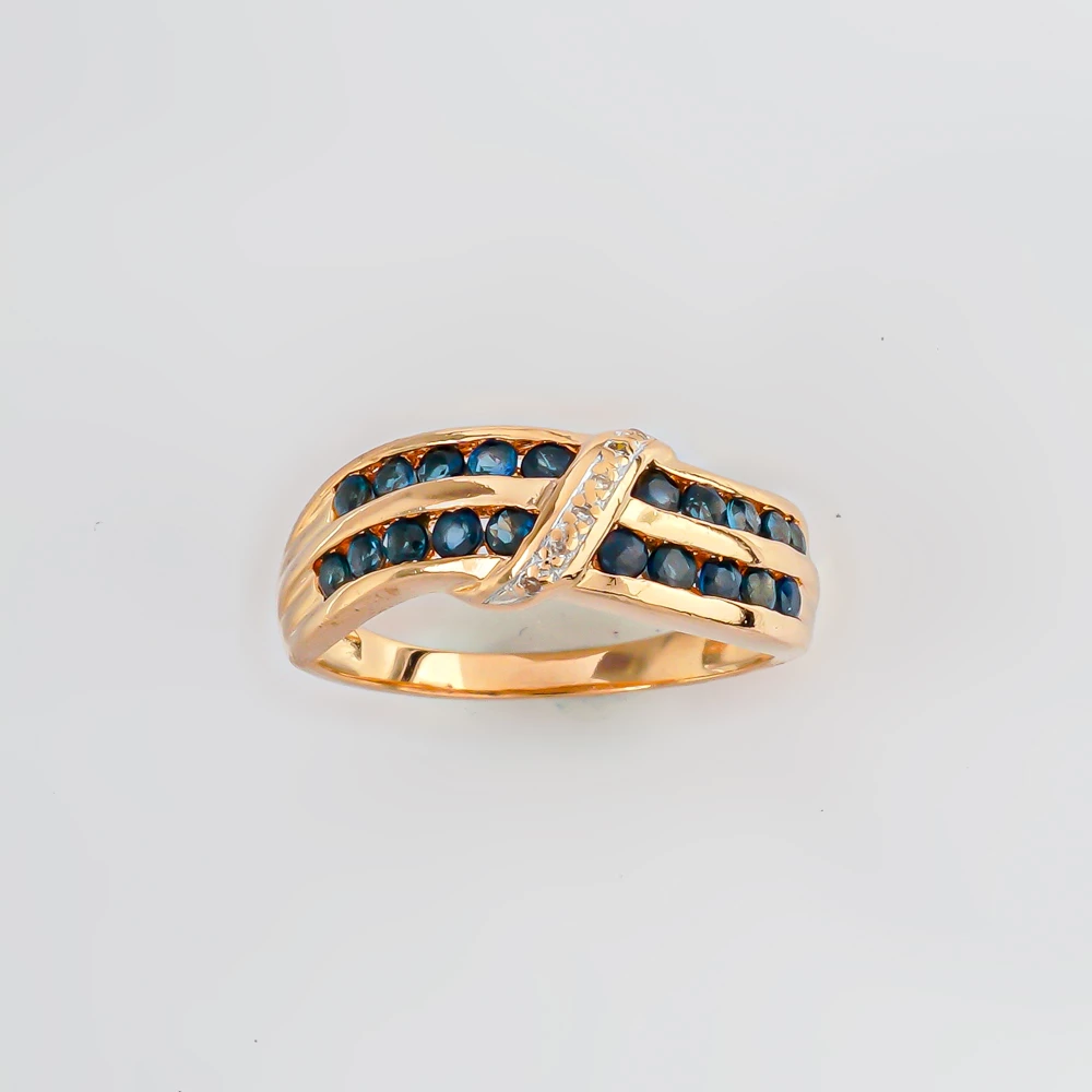 Кольцо с сапфиром из красного золота 585 пробы