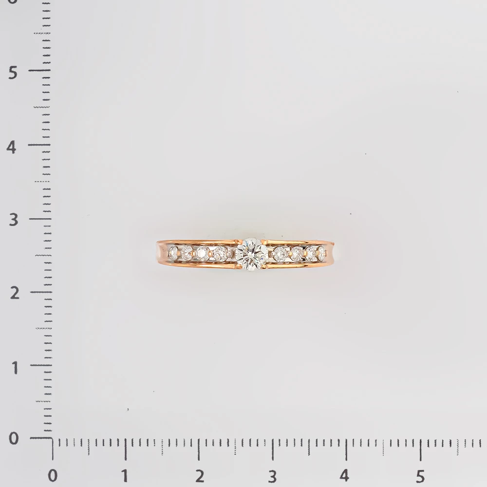 Кольцо с бриллиантом из красного золота 585 пробы