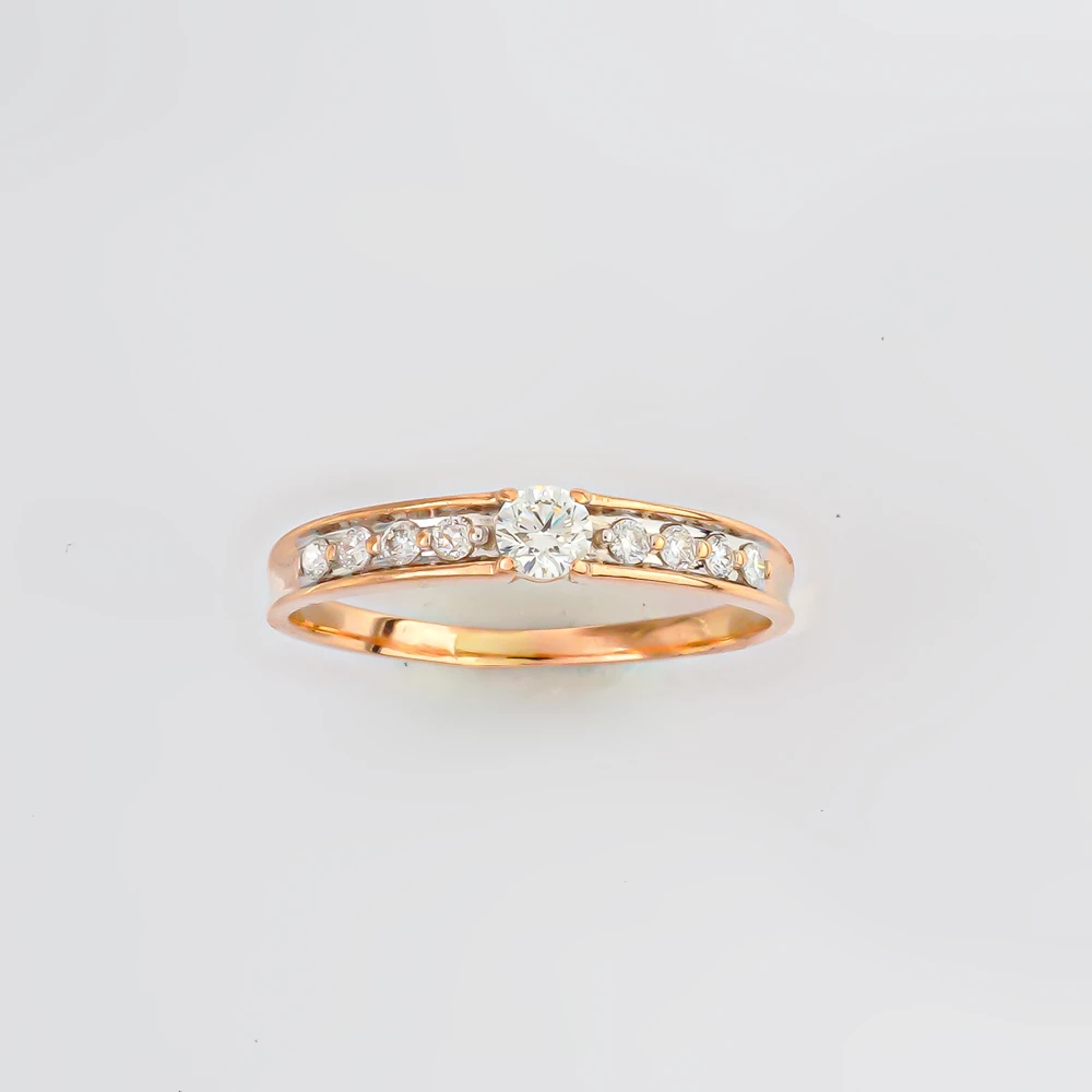 Кольцо с бриллиантом из красного золота 585 пробы